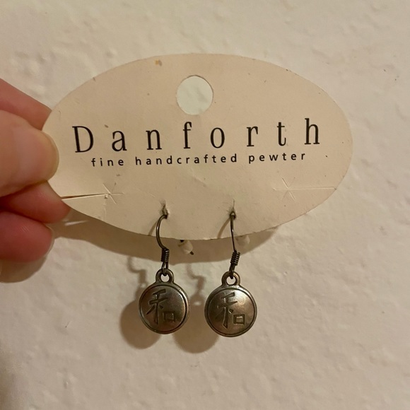 NWOT Danforth Pewter Engraved Earrings - Picture 4 of 8